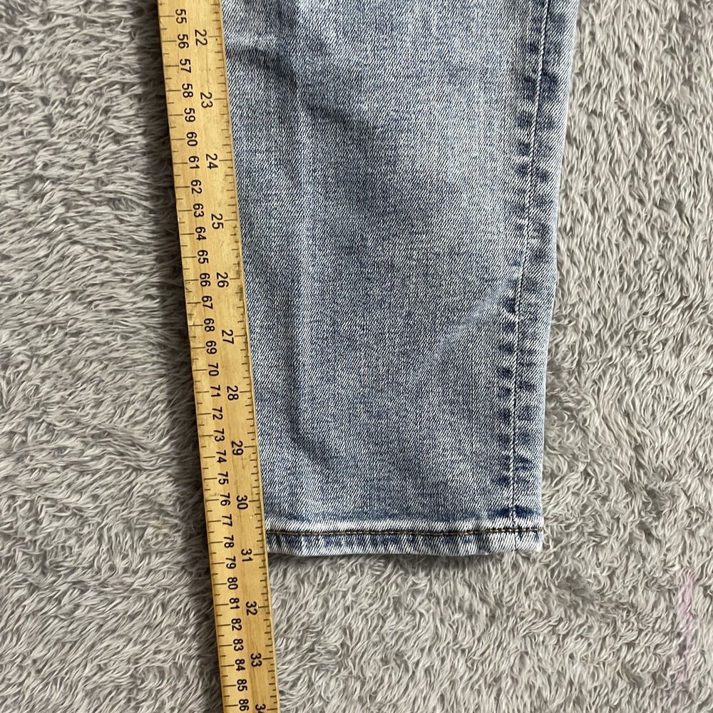 American Eagle Jeans Mens Size 28x32 Slim Straight Light Wash Stretch Blue Denim - Picture 8 of 9